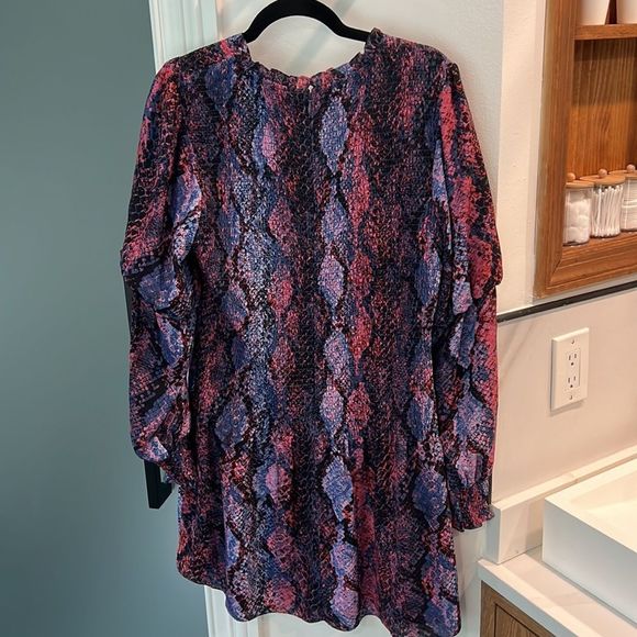 Parker Pink Purple and Black Snakeskin Dress XL - Picture 2 of 6